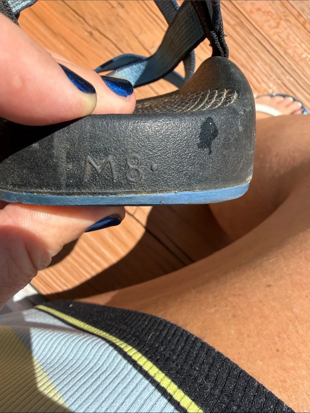 Chaco Men’s 8 Blue Black Z/Strap Sport Sandals Vibram Sole Adjustable